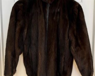 Very Nice Ladies reversible mink and leather bomber style jacket