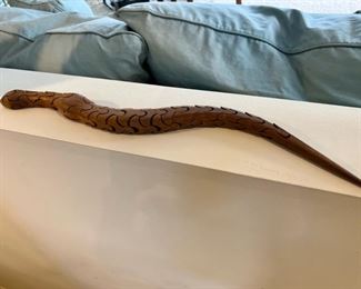 Vintage articulated Lace Wood interlocking snake puzzle by Peter Chapman.  25 1/2” long