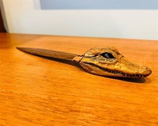 Vintage alligator head letter opener
