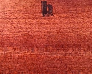 Extremely Rare Philippe Barbier Rosewood Sculpture with Metal Cups