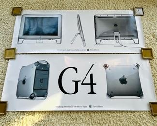 Set of two large Apple G4 collector posters with letter from Apple.  Each poster measures 70” W x 27” T