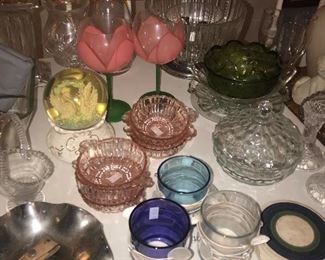 Colored glass, decanter