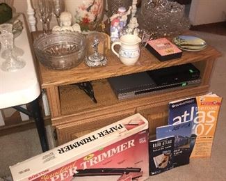 Paper trimmer, TV stand, DVD playersRaggedy Ann and Andy snow bunnies
