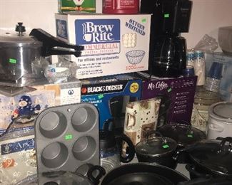 Pots and pans coffee filters coffee machine Kitchen items household items