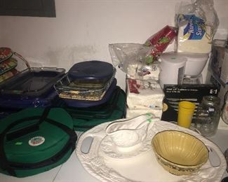 Kitchen items baking dishes coffee maker