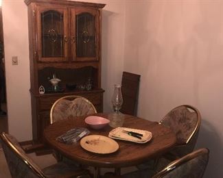 Kitchen table and buffet with hutch top