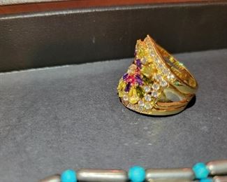 Costume jewelry Necklace and 3 rings cases not included 