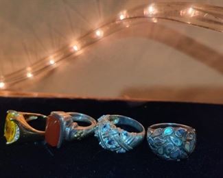 4 Sterling rings