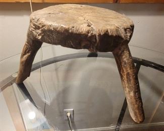 Early 1900's Solid wood African stool, very rare,10 inches across by 8 inches height