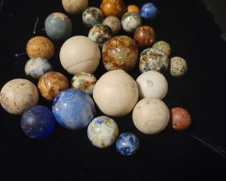 Jar of antique marbles 54 count