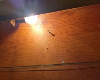 lighted wood Storage cabinet with lock latch