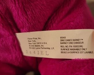 1992 Barney Walking,Talking electronic toy