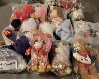 Ty Beanie Babies including a 1997 Princess Beanie 
