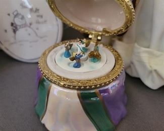 Christmas lot including Standing Angels and Coca-Cola tin and Disney stickers,bells