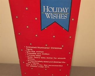 Holiday Wishes electric lighted Illuminated /Animated Santa New in Box