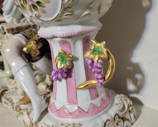 Gorgeous Porcelain Potpourri dish and  figurines 2 pcs, very ornate and complete/unbroken