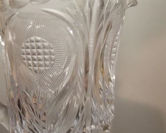 Glass lot 6 pc pitchers and flower stemware 