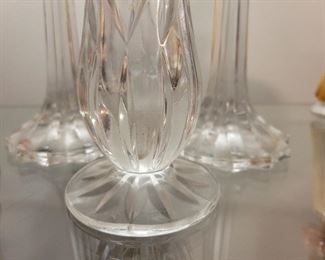 Glass lot 6 pc pitchers and flower stemware 