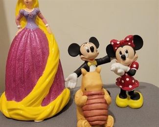 Disney pieces including Mickey and Minnie and a classic Pooh by Charpente 