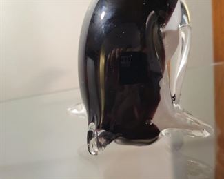 Glass Paperweight Penguin 