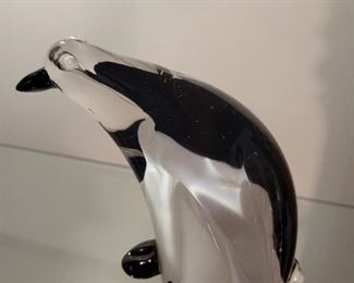Glass Paperweight Penguin 