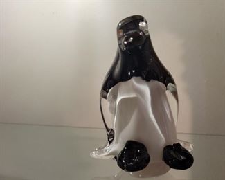 Glass Paperweight Penguin 