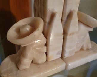 Marble stone Sombrero Siesta bookends 