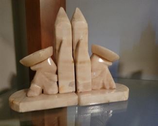 Marble stone Sombrero Siesta bookends 