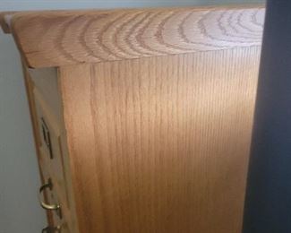 A beautiful Oak file  cabinet with lock and key 2 drawer