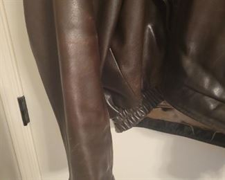 XL Marc of New York Leather Bomber jacket with slight damage shown