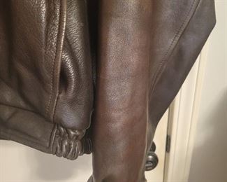 XL Marc of New York Leather Bomber jacket with slight damage shown