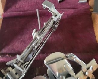 2 sewing boxes with attachments