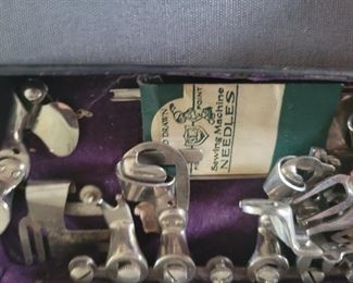 2 sewing boxes with attachments