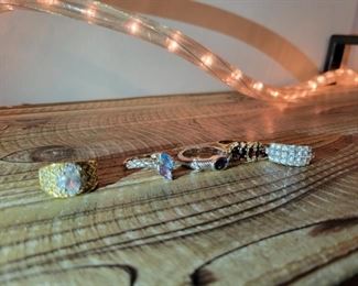 5 Sterling rings sz 7 to 8