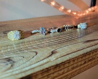 5 Sterling rings sz 7 to 8