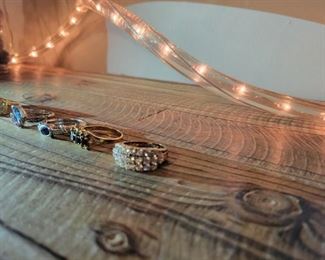 5 Sterling rings sz 7 to 8