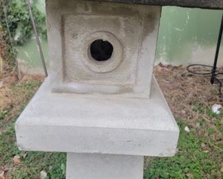 Concrete pagoda birdhouse