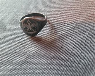 Vintage Sterling girl scout ring and girl scout knife