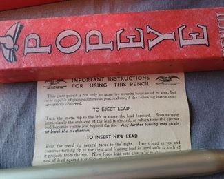 1929 Popeye Eagle pencil company automatic pencil and 1920  Popeye rubber eraser