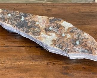 Rustic Stone Oil Candle Rock Candle Artist Made 2 x 22 x 7 HxWxD