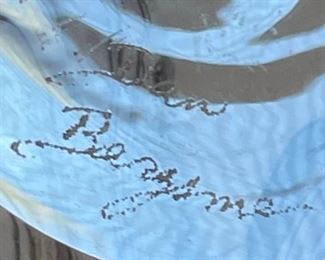 Dan Bergsma HandBlown Art Glass Bowl Vase Signed 9 x 18 x 18 HxWxD