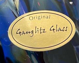 Ganglitz Glass Studio Art Glass Bowl Vase 10 x 9 x 9 HxWxD