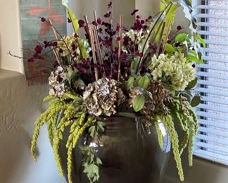 Lg Faux Plant & Pot Pot: 26 inches high by 20 inches diameter