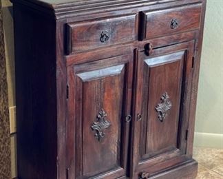 Rustic Solid Wood Accent Cabinet 35 x 31 x 14in HxWxD