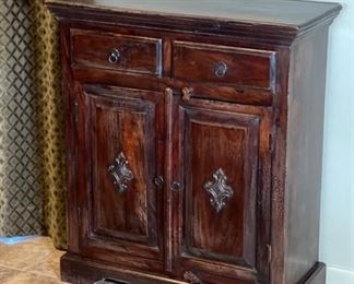 Rustic Solid Wood Accent Cabinet 35 x 31 x 14in HxWxD
