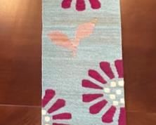 artAndes Long Runner Handmade Peruvian Wool Rug Sunflowers/Leaves 71 x 11.5in