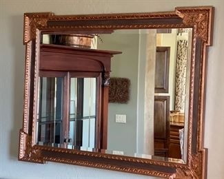 Carved Wood Frame Mirror 38 x 50 x 2in HxWxD