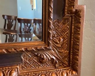 Carved Wood Frame Mirror 38 x 50 x 2in HxWxD