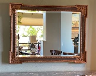 Carved Wood Frame Mirror 38 x 50 x 2in HxWxD