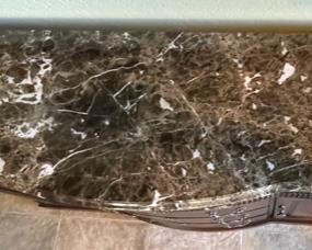 Thomasville Marble Top Dark Wood Sideboard Buffett 42 x 69 x 20in HxWxD